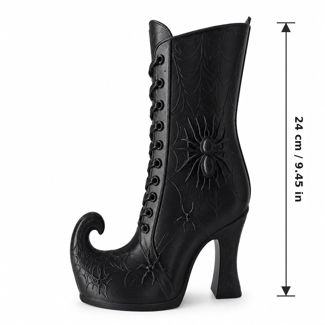 Witch's Boot Vase — Gothic Spider Web Décor