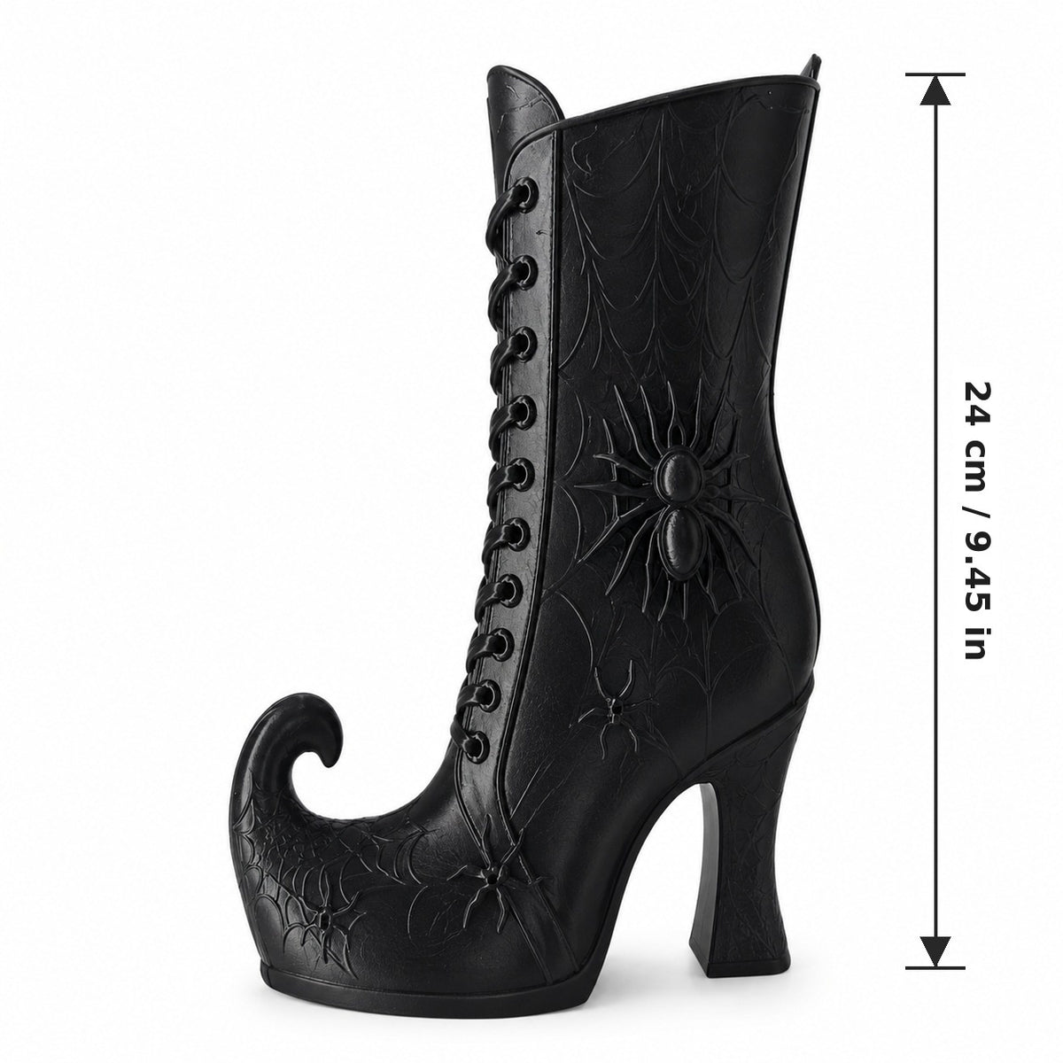 Witch's Boot Vase — Gothic Spider Web Décor