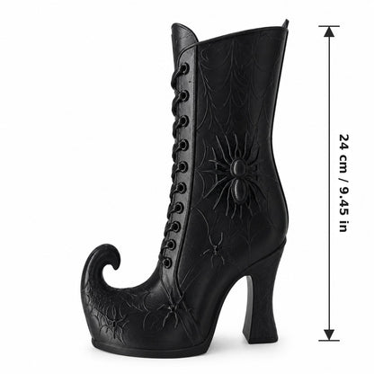 Witch's Boot Vase — Gothic Spider Web Décor
